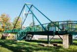 The footbridge for cyclists and pedestrians across the Ostravice River, Frýdek-Místek