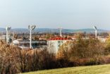 The lighting masts of the sports complex, Uherské Hradiště